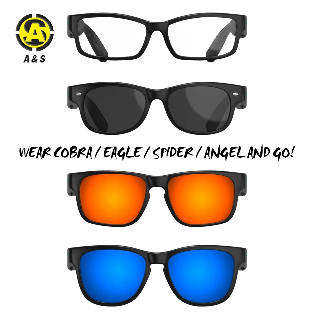 2019 new product Bone Conduction Bluetooth Smart Sport Sunglasses Wireless Stereo Music Sunglasses bone-conduction technology