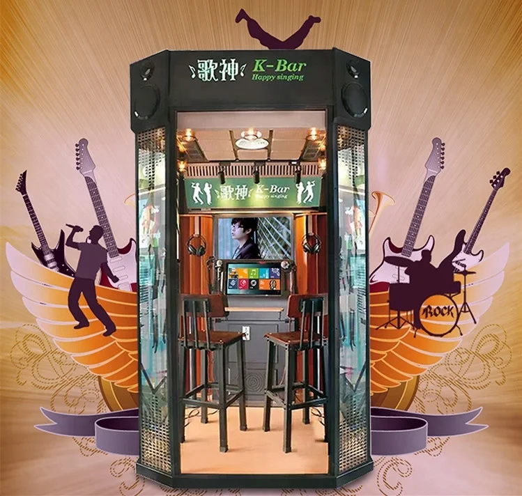 Karaoke Booth Singing Song Simulator Game Machine Arcade Coin Operated Electronic Mini KTV for sale