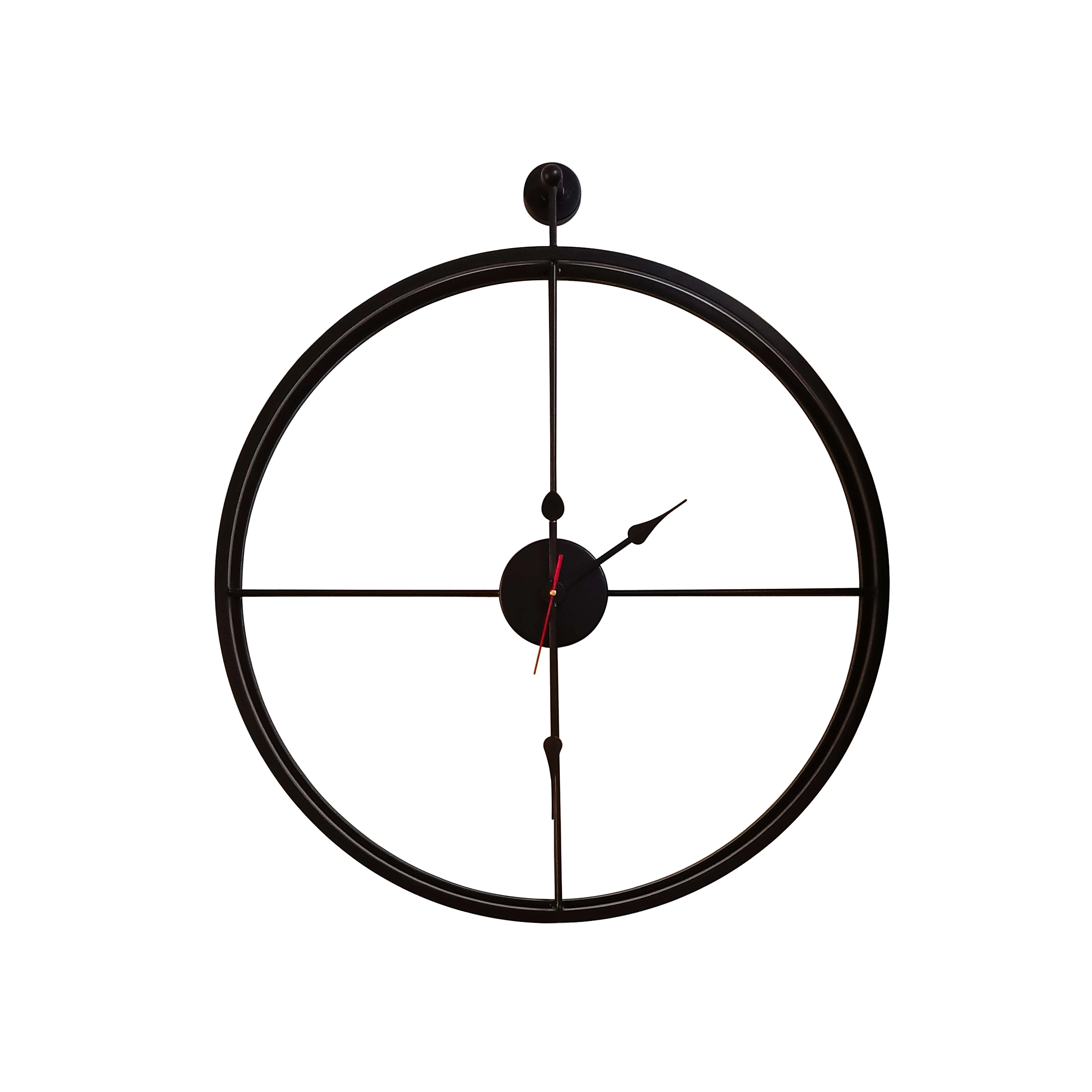 Black Circular Clock Double Frame Circular Clock Made With High Grade Metal Manufacturer Indian Factory