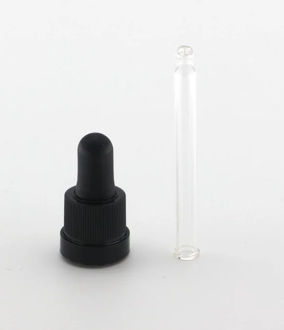 Unique wholesale Din 18mm Tamper Evident Plastic skincare Dropper straight end glass pipette