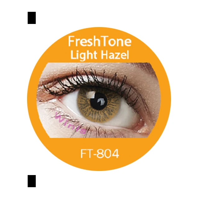 Made in Korea Freshtone light hazel color contacts lenses in white box with lens case at a cheap price