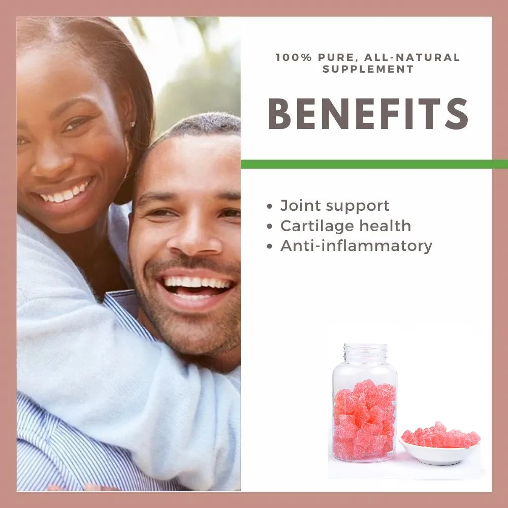 Natural Herbal Supplement Gummies and Squishy Candy with Glucosamine 60 Vegan Gummy Bears Healthy Joint Support