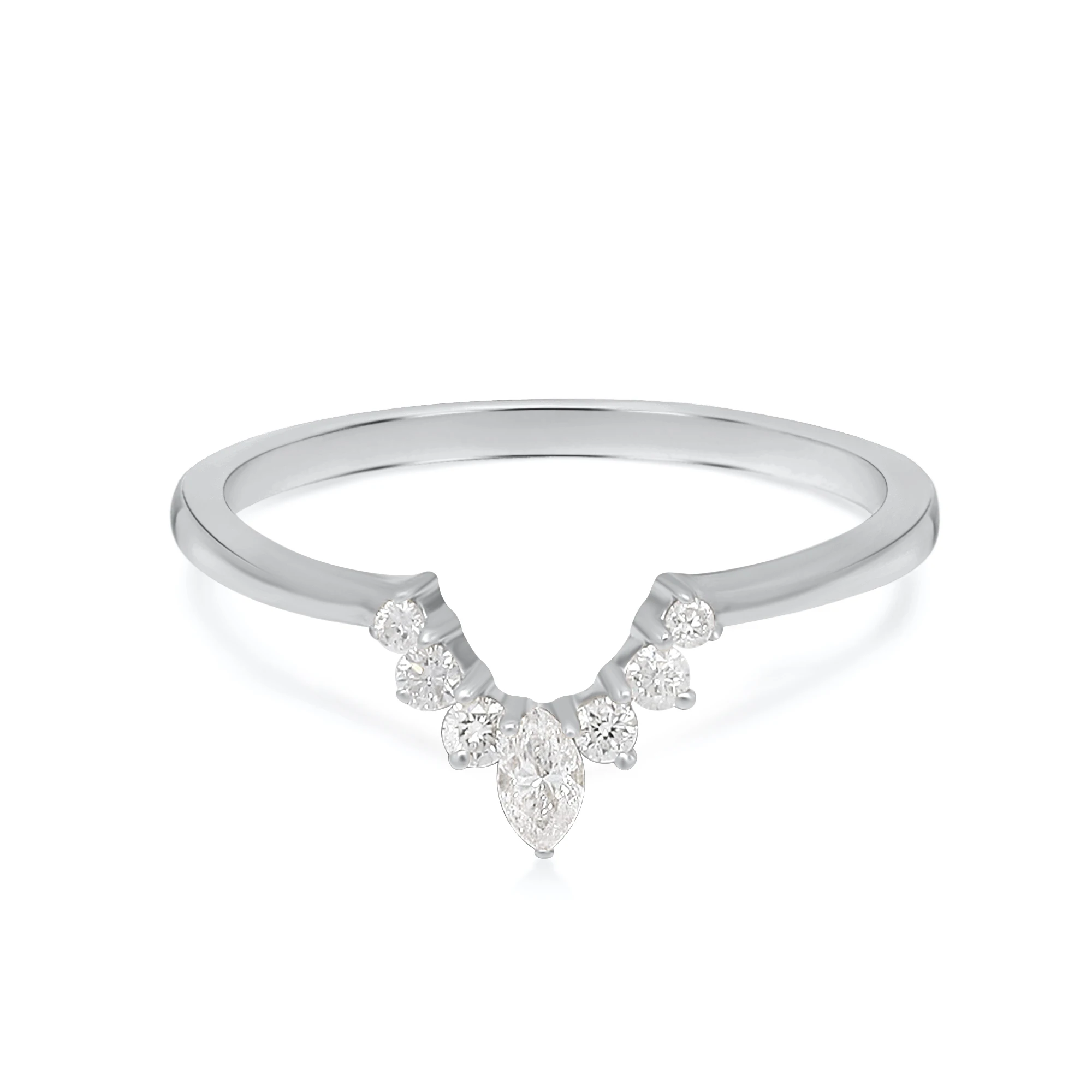 Natural Diamond Marquise Shape Round Diamond Gemstone Ring 14k Gold Diamond Ring