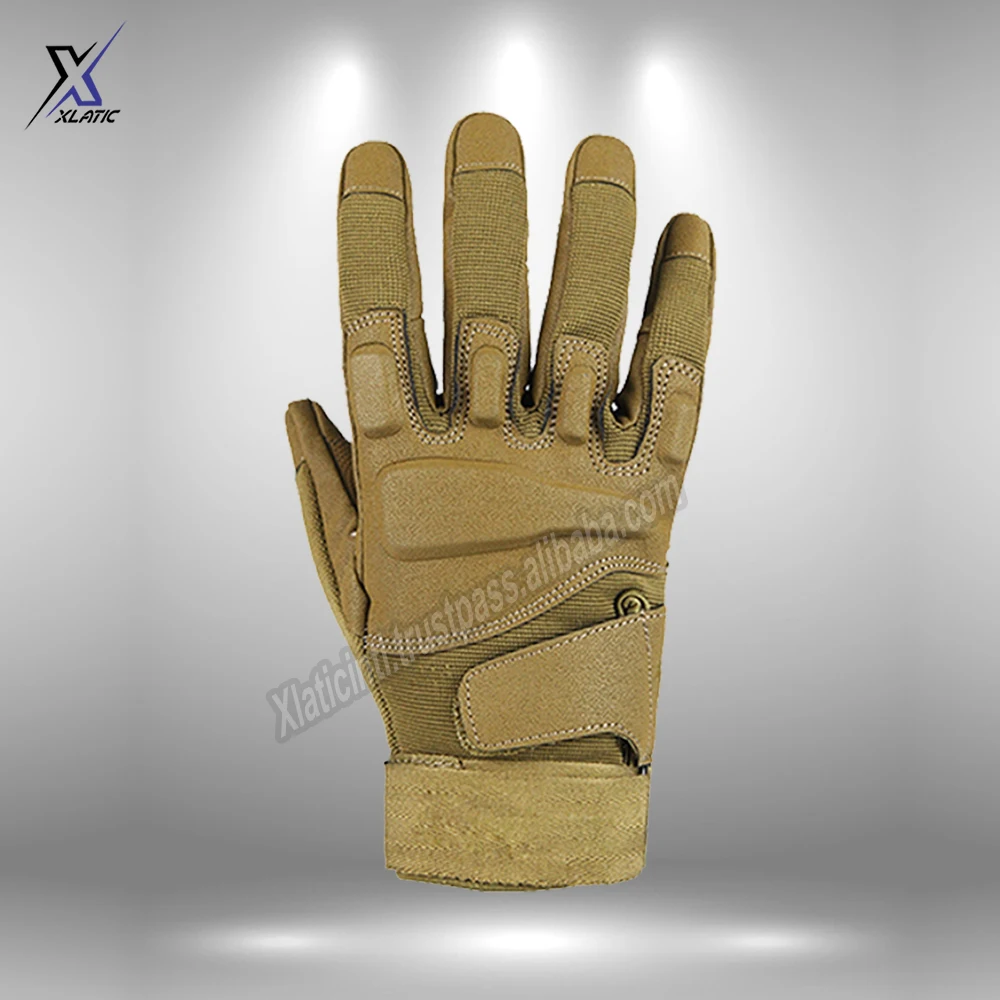 XLATIC Manufacturer company Good Quality Tactical Gloves Cowhide leather protect hand safety army police training unisex gloves