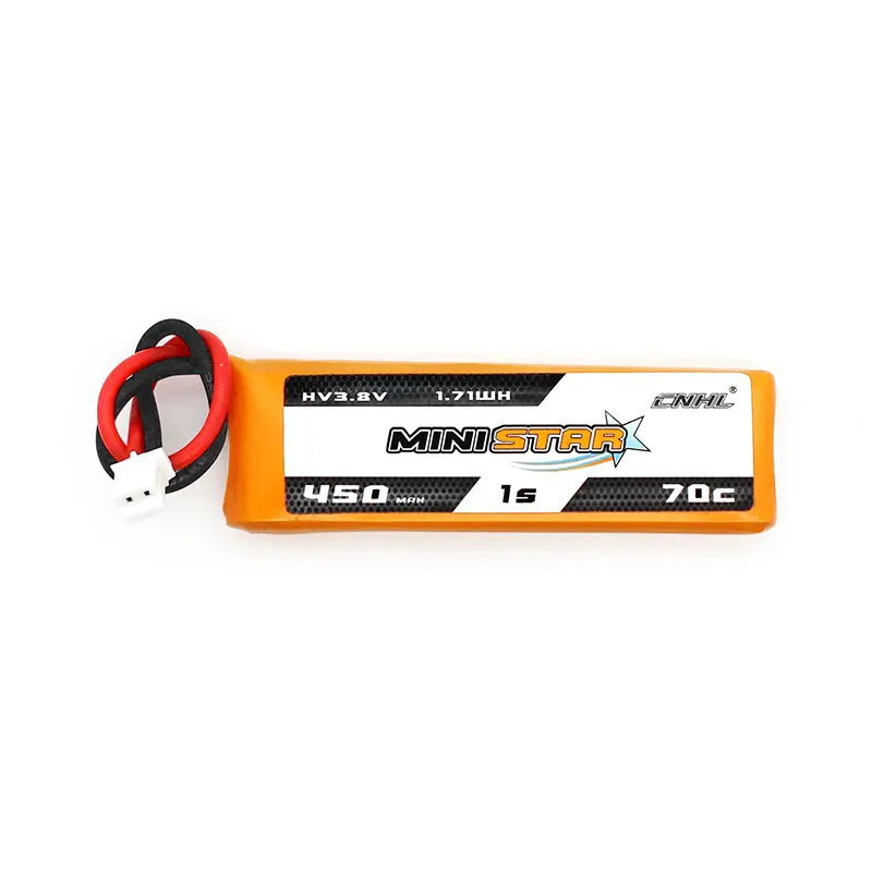 CNHL MiniStar HV 450mAh 3.8V 1S 70C Lipo Battery FPV With PH 2.0 for EMAX TinyHawk
