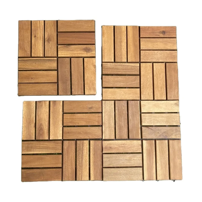 Wood Flooring Parquet Timber Interlocking Patio Deck Tiles Home Decor Garden Customized Packing