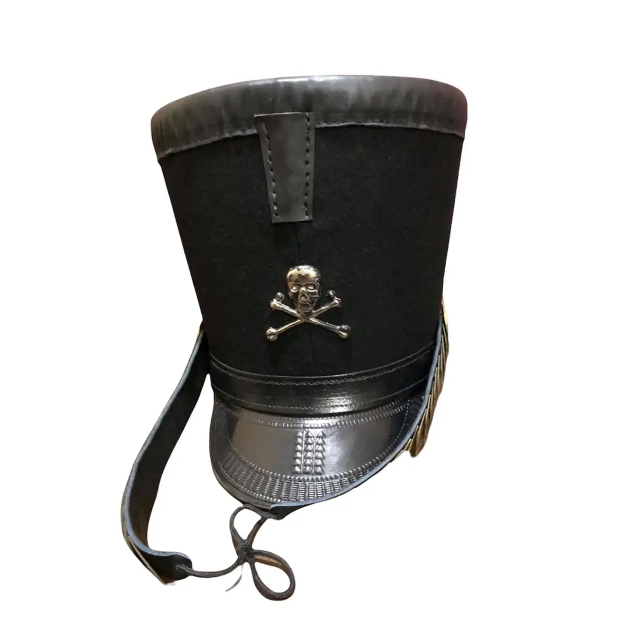 Pursian Brunswick Shako with Real Horse Hair Plume Military Officer Uniform Wool Hand Made Napoleon French Shako Hat