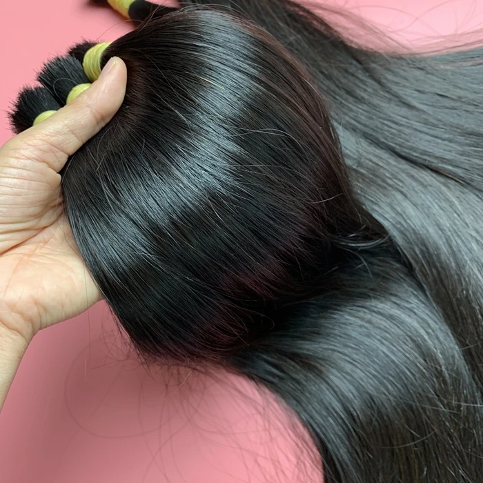 VIRGIN STRAIGHT DOUBLE DRAWN BULK RAW NATURAL HUMAN HAIR NO SYNTHETIC NO TANGLE NO SHEDDING FROM YOUNG GIRLS