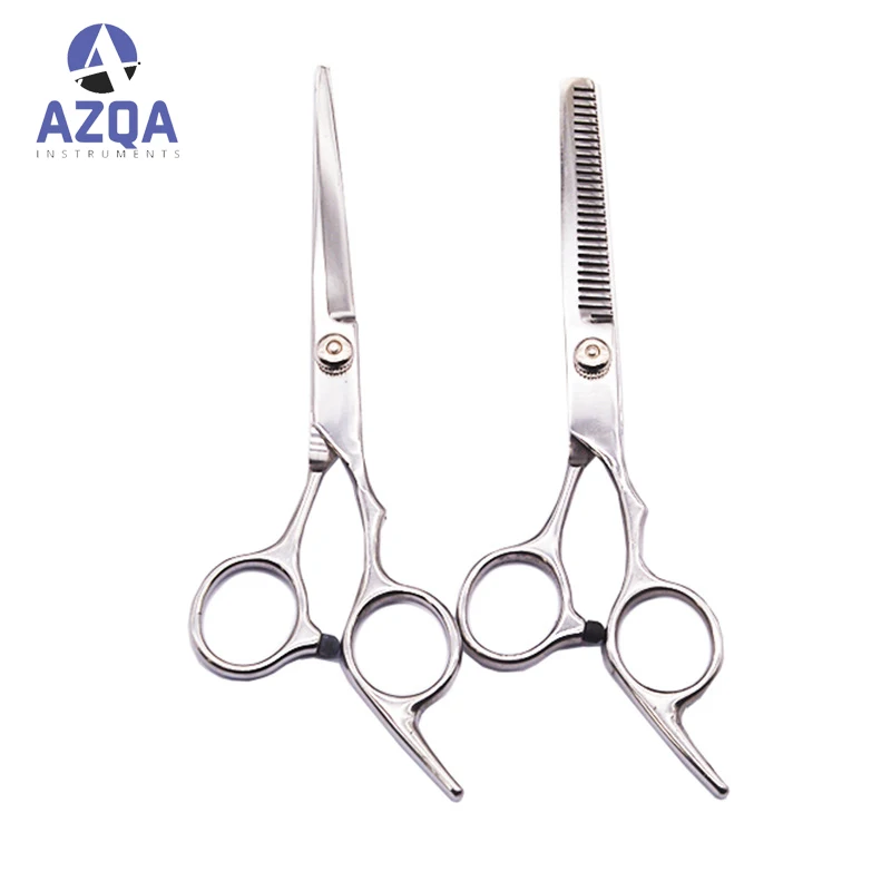 Набор черных парикмахерских ножниц для стрижки волос с регулируемым винтом и упором пальцев сделано в Пакистане