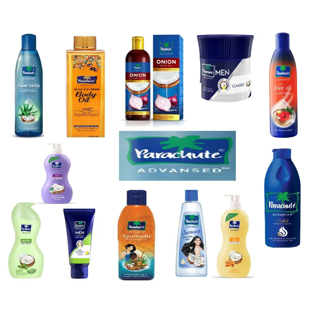 Parachute Hair Oil Body Wash Hair Cream Body Oil Aloe Vera Jasmine Coconut Hair Oil Body Lotion