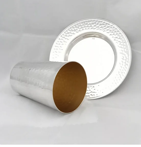 Кубок из серебра 925 пробы KIDDUSH с уникальным дизайном и покрытием филигранный дизайн Сделано в