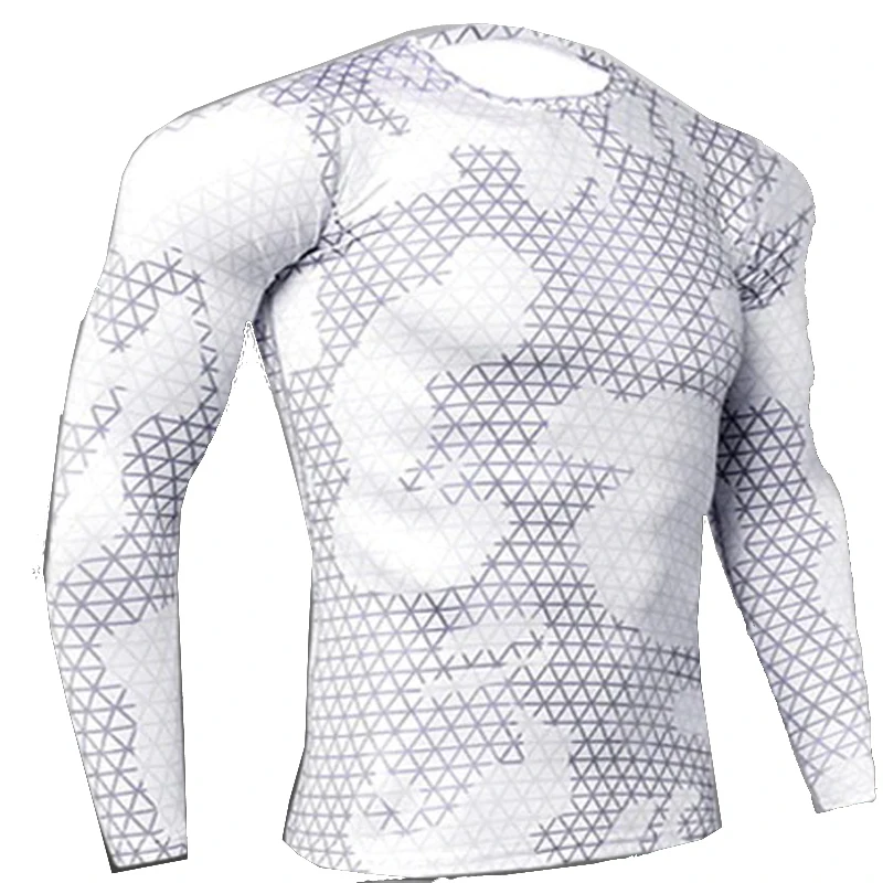  Мужская компрессионная рубашка 3D для тренировок быстросохнущая одежда фитнеса модная