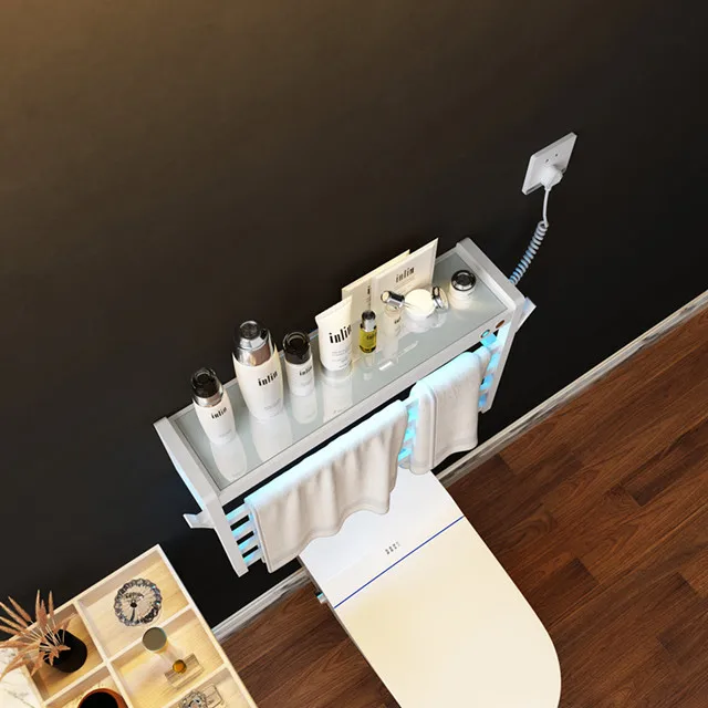 
Deluxe Edition R-101A Series electric heated drying rack towel warmer Smart electric towel rack White/Black 45W 