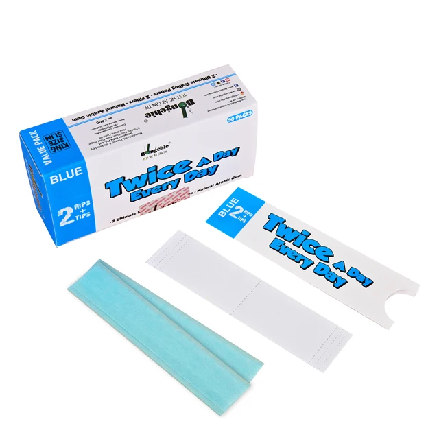 Дважды в день на каждый Синяя бумага для курения конуса с фильтром из парфоры синем цвете бумагой клейкой стороной