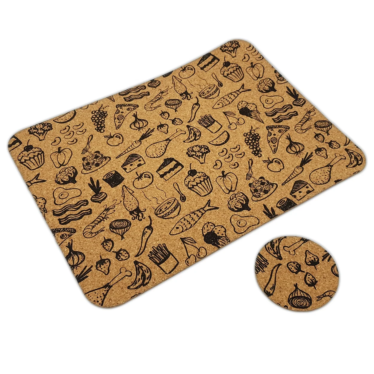 Sizes and Shapes Cork Coasters