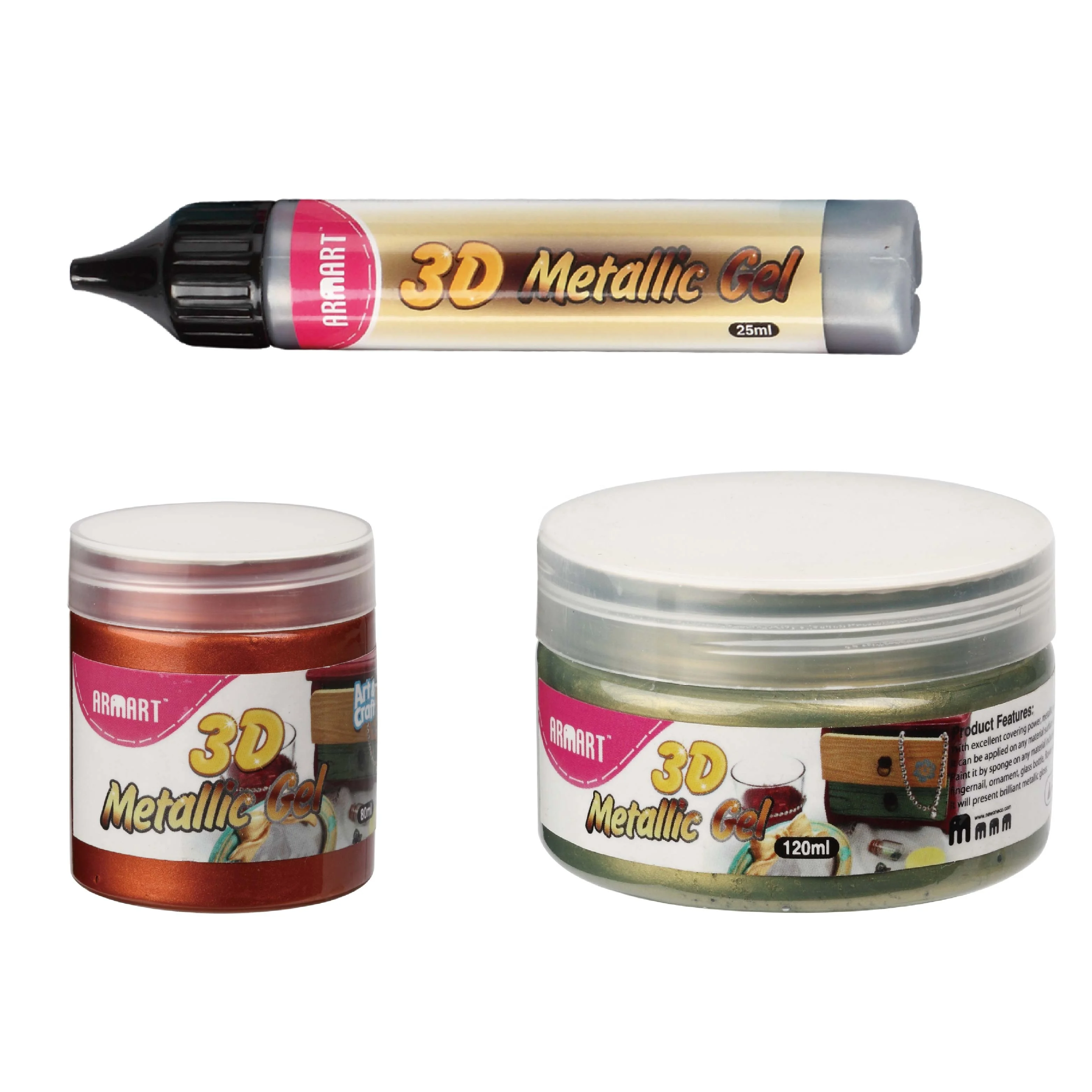 Arts & Crafts DIY Non-Toxic 3D Paint Set for Kids Paper Arts Decoration T-Shirt Textile Fabric Glass and Wood