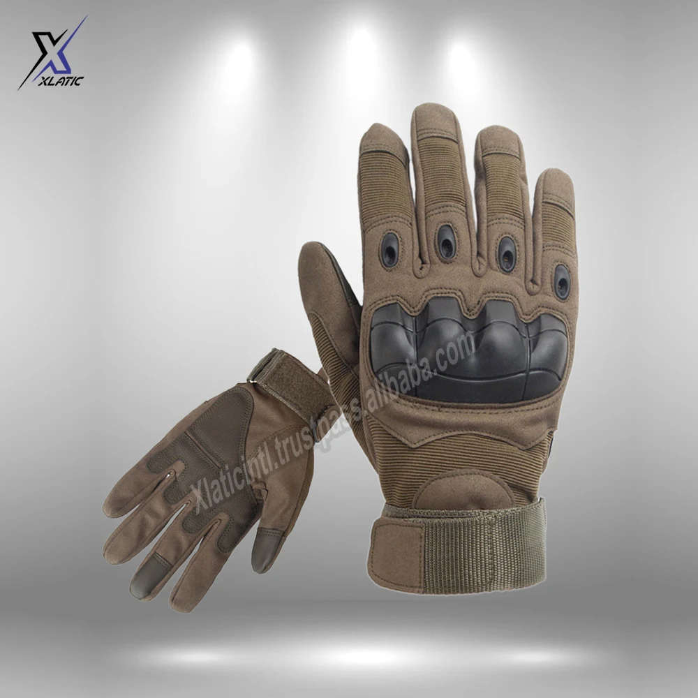 XLATIC Manufacturer company Good Quality Tactical Gloves Cowhide leather protect hand safety army police training unisex gloves