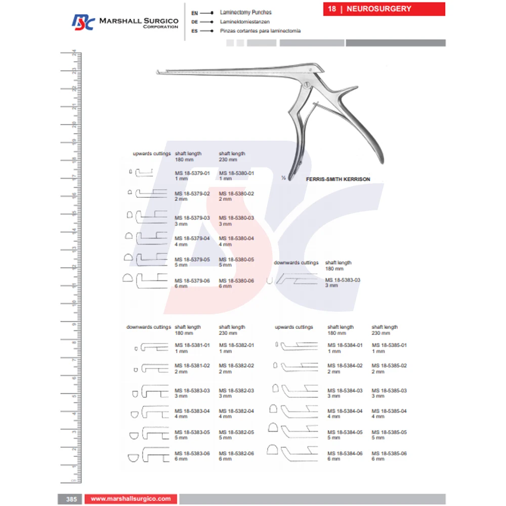 Ferris/Smith/Kerrison intervertebral disc rongeurs/Colclough intervertebral disc/Neuro instruments