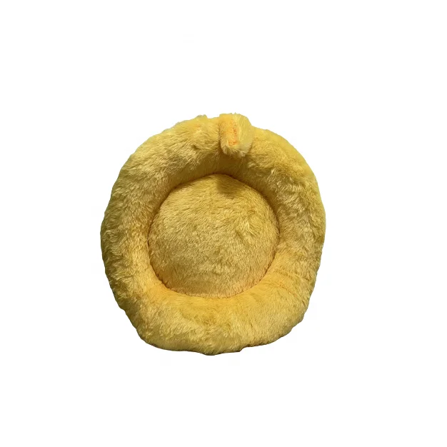 wholesale washable luxury large cat pet dog bed Long Faux Fur Pet bed Comfortable waterproof Plush Donut round Dog bed