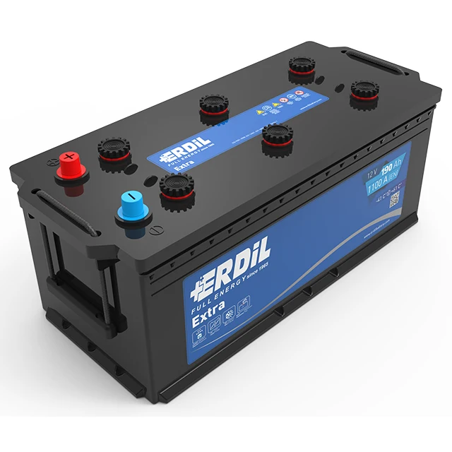 12 V 190 Ah Flat Heavy Duty Truck Battery Erdil Brand From Turkish Manufacturers D5 Box Type