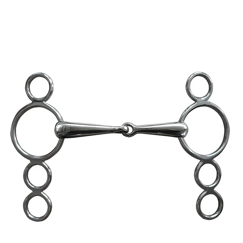 Loose Ring Snaffle Horse Bit Myler Style Curved mouth, Copper Ring Rollers and Copper Inlays | HORSE BITS