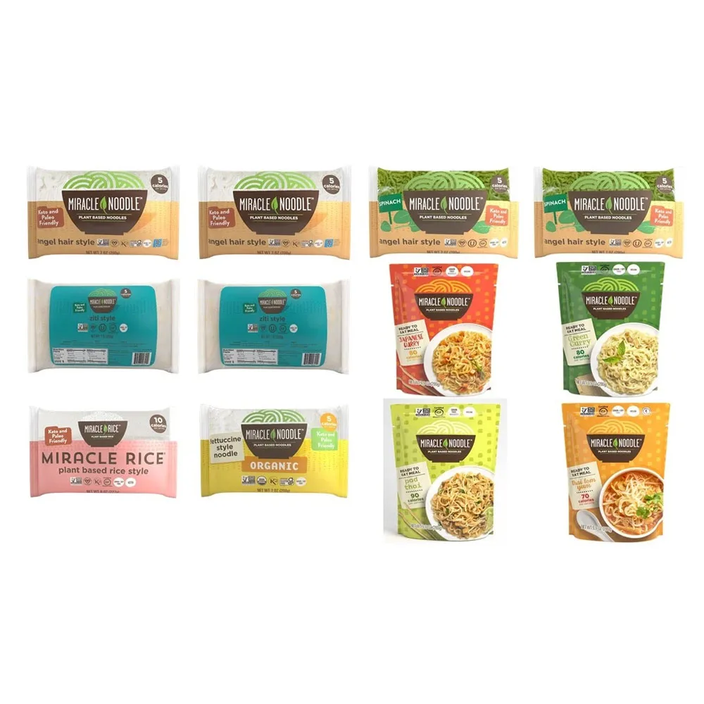 Miracle Noodle NEW 12Pack Ultimate Variety Sampler Instant Konjac Noodle Keto Vegan Gluten Free Low Carb Paleo Bulk Selling Pack