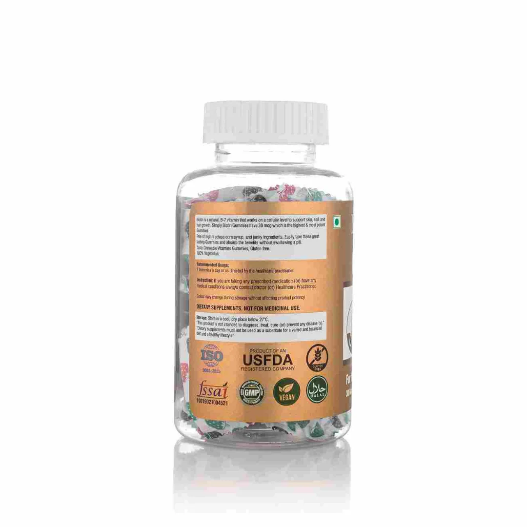 Highest Admiring Sugar Free Hair Nail & Skin Gummies natural skin moisture Healthy Hair Vitamin C Vitamin E  nail strength