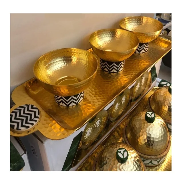 Lotus Design Brass Decorative Bowl Good Quality Gold Polished Serving Bowl For Manufacturer and Supplier In India
