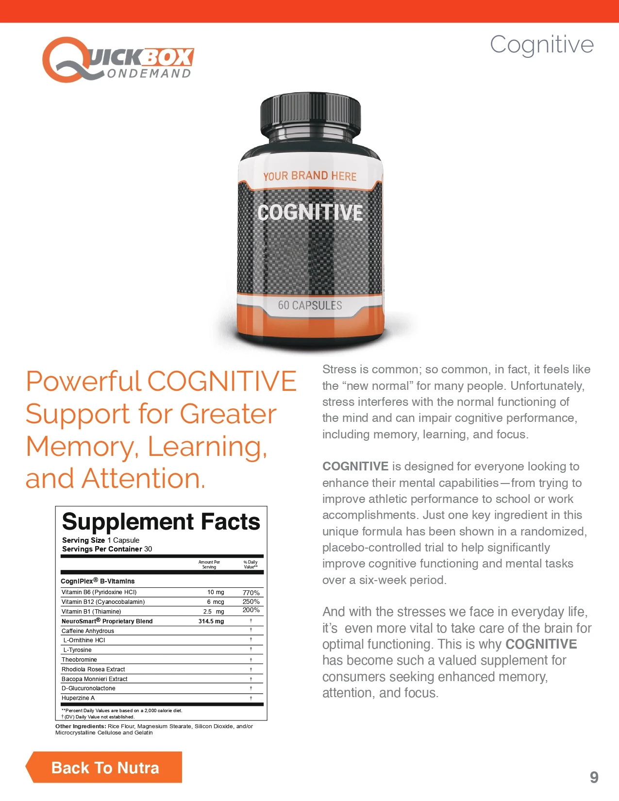 PL Cognitive Clarity Matrix 30 Capsules Supplement Focus & Mind Boost Concentration Improve Memory & Clarity For Men & Women