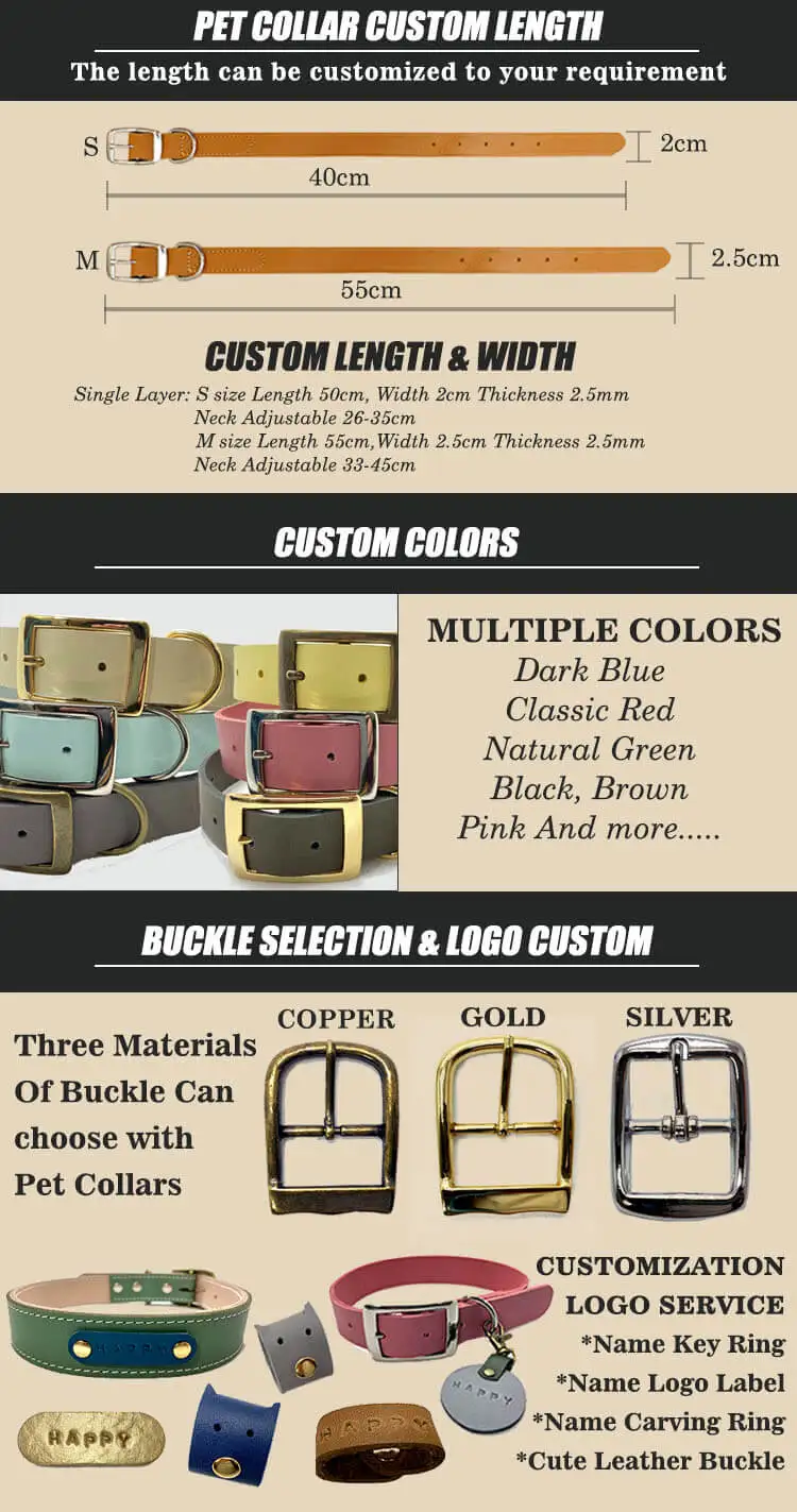 Full Grain Leather Layer Pet Collar