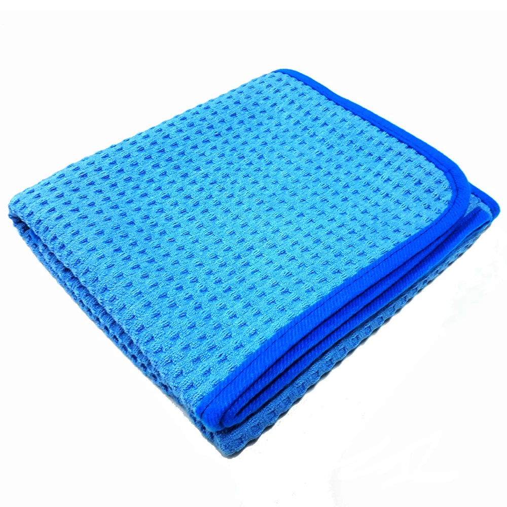 Yellow 60*90cm DELUXE Drying Towel 380gsm made in korea Waffle Woven Terry Shape with Soft Taping Power Quick Absorption