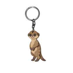 Perfect Souvenir Gift Meerkat Cute Animal Wood Keychain Custom Wooden Souvenir