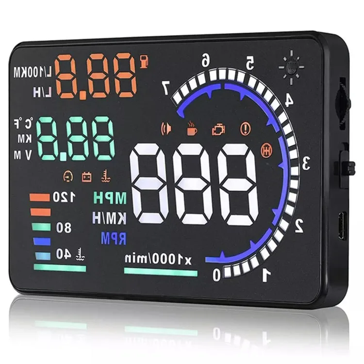 Автомобильная электроника A8 OBD2 HUD головки вверх цифровой измеритель скорости OBDII Head-Up дисплей