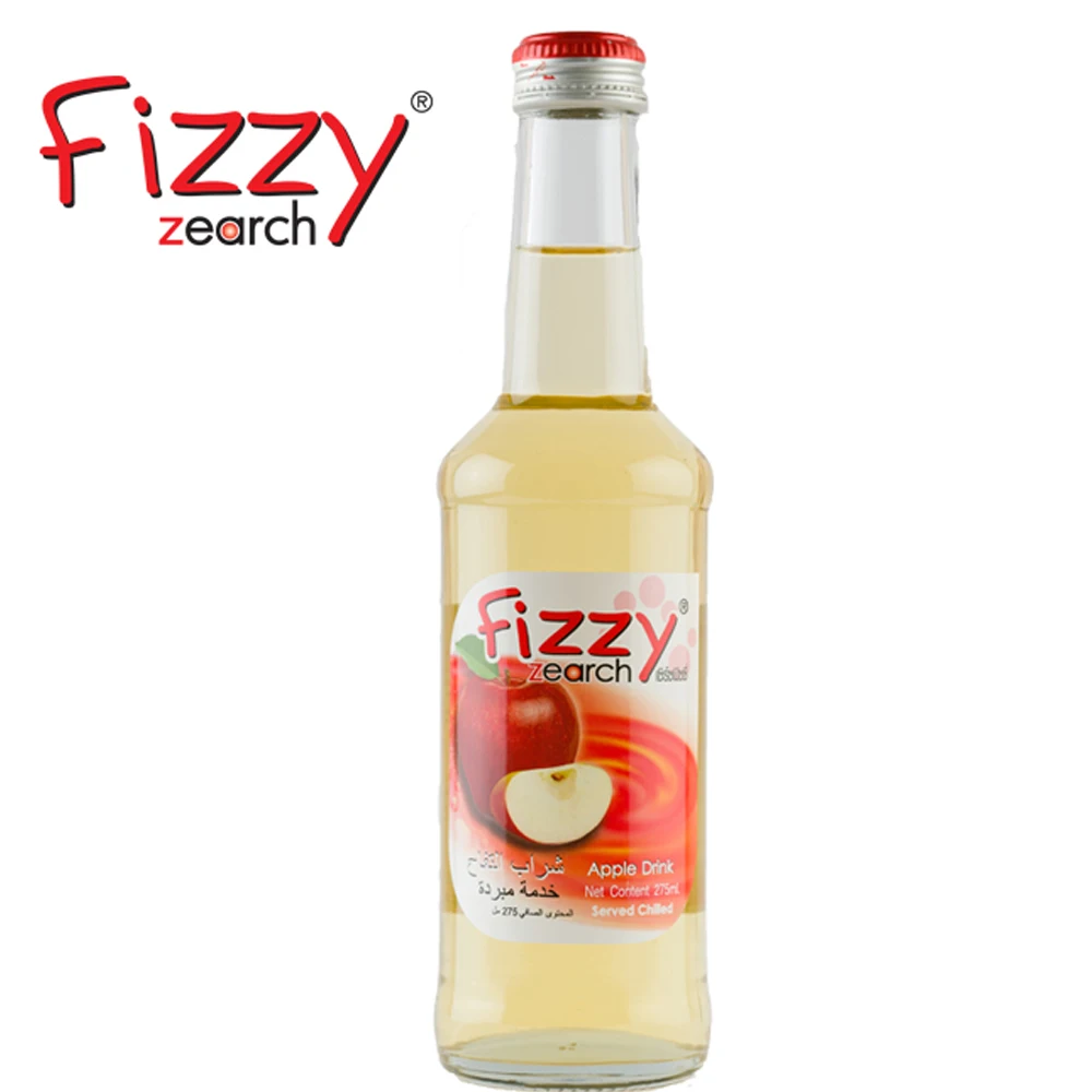 Fruit Drink Juice Apple Sparkling Glass bottle 275ml Fizzy. Bottle water beverage , Made in Thailand , product of Thailand