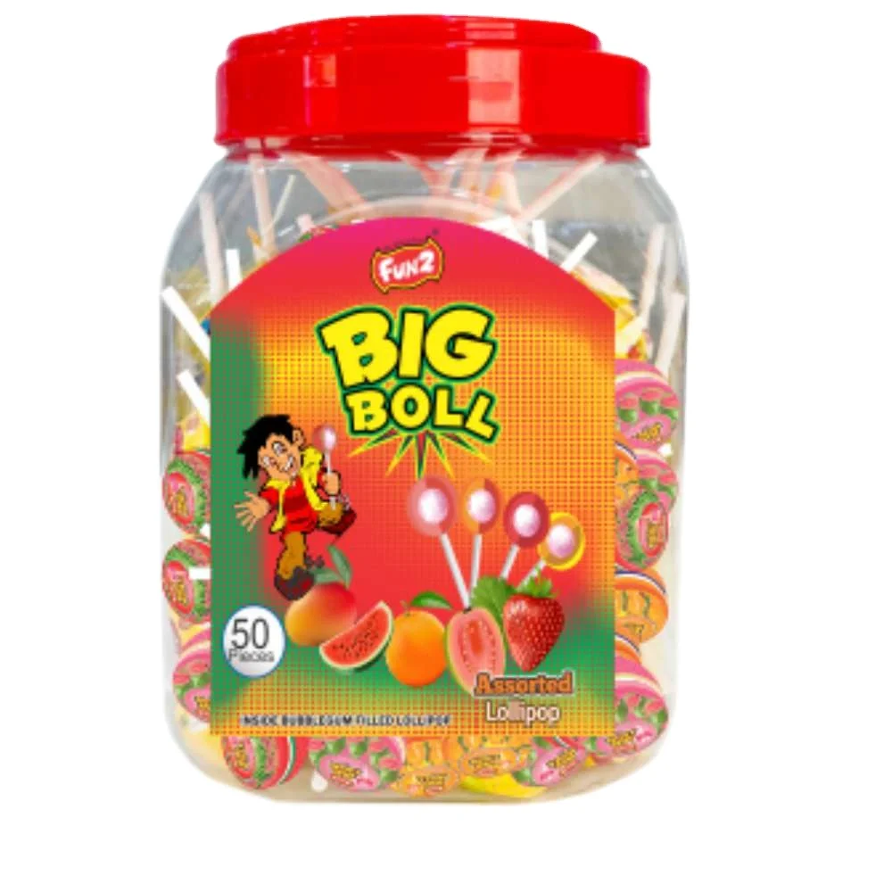 Candy Lollipops Sweet Multicolor Hard Candy Inside Bubblegum Lollipop with Jar Lollipops
