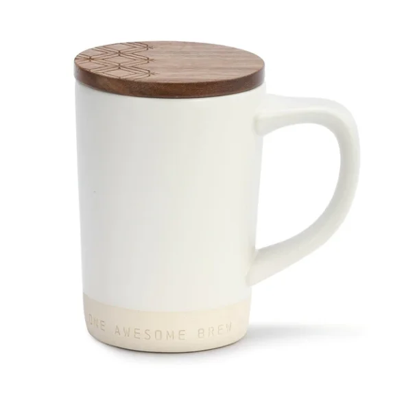 Bday Mug 2-piece set Ceramic mug features debossed Pairs with printed cotton cake in a mug recipe towel