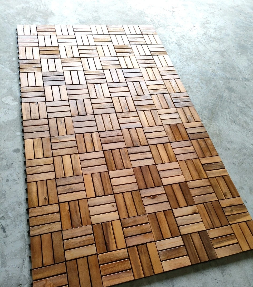 Wood composite interlocking decking tile waterproof pavement floor outdoor patio garden terrace tiles