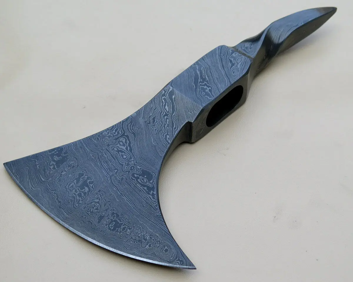 Уникальный топор ручной работы из дамасской Стали TOMAHAWK VIKING BLANK AXE HEAD ....