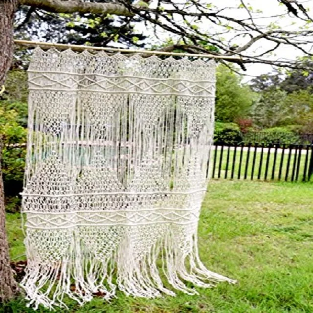 Занавеска макраме ручной работы из большого хлопкового шнура