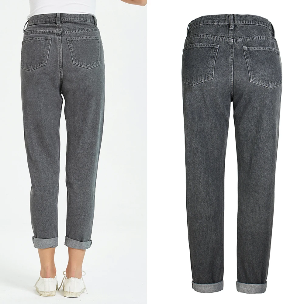 
Flower Embroidery Jeans High Waist Female Pocket Straight Jeans Women Bottom Hole Casual Denim Pants 