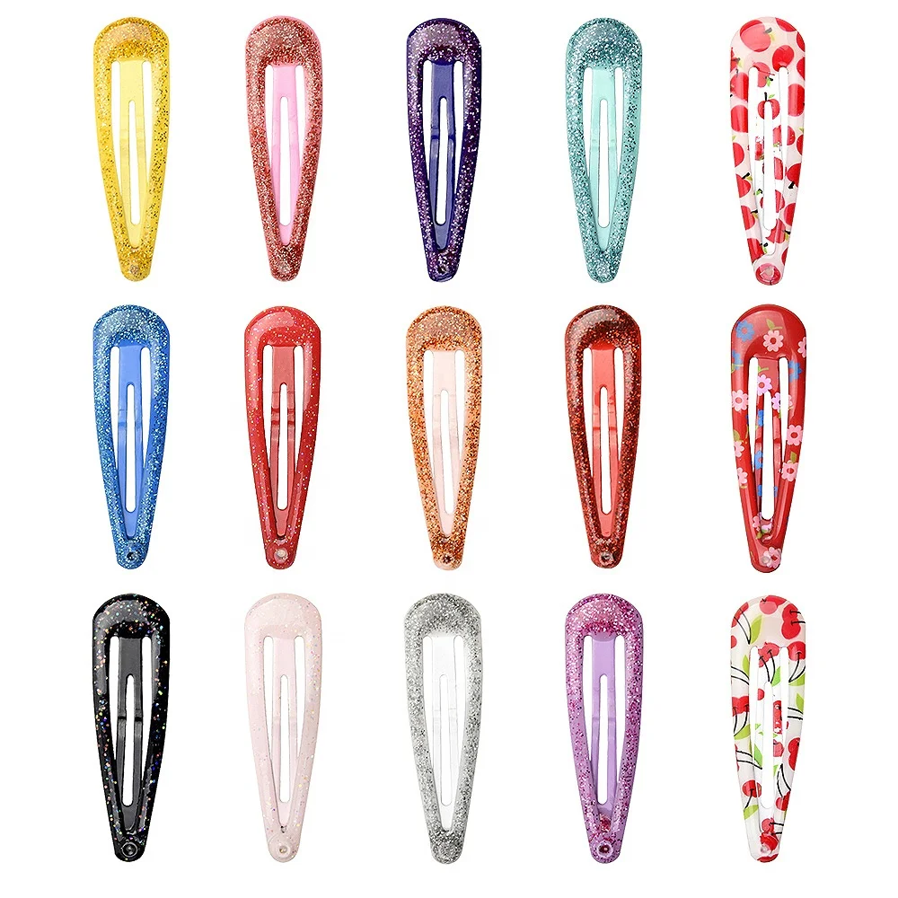 15 Pcs Non-slip Bling Mental Hair Clips Snap for Baby Girl Hair Accessories