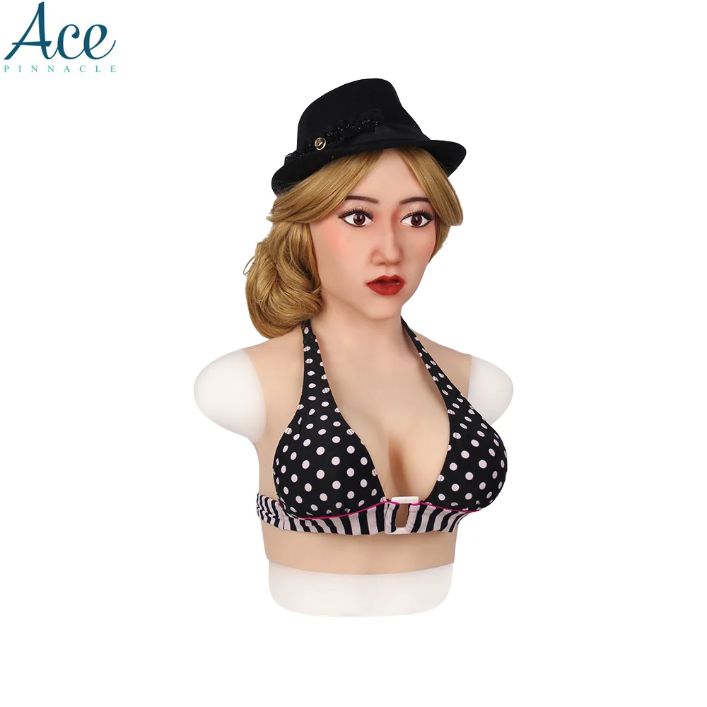 Силиконовая женская маска, хлопковые формы для груди, чашка E MS101, реалистичные Красивые особенности лица для костюма на Хэллоуин