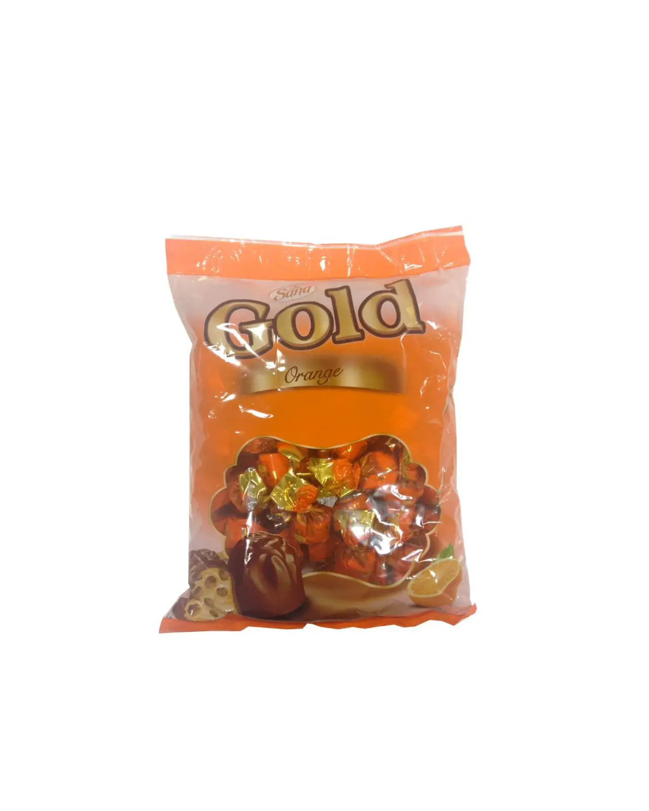 Gold orange flavour chocolate with crispy rice packet 1000g supplier from turkey