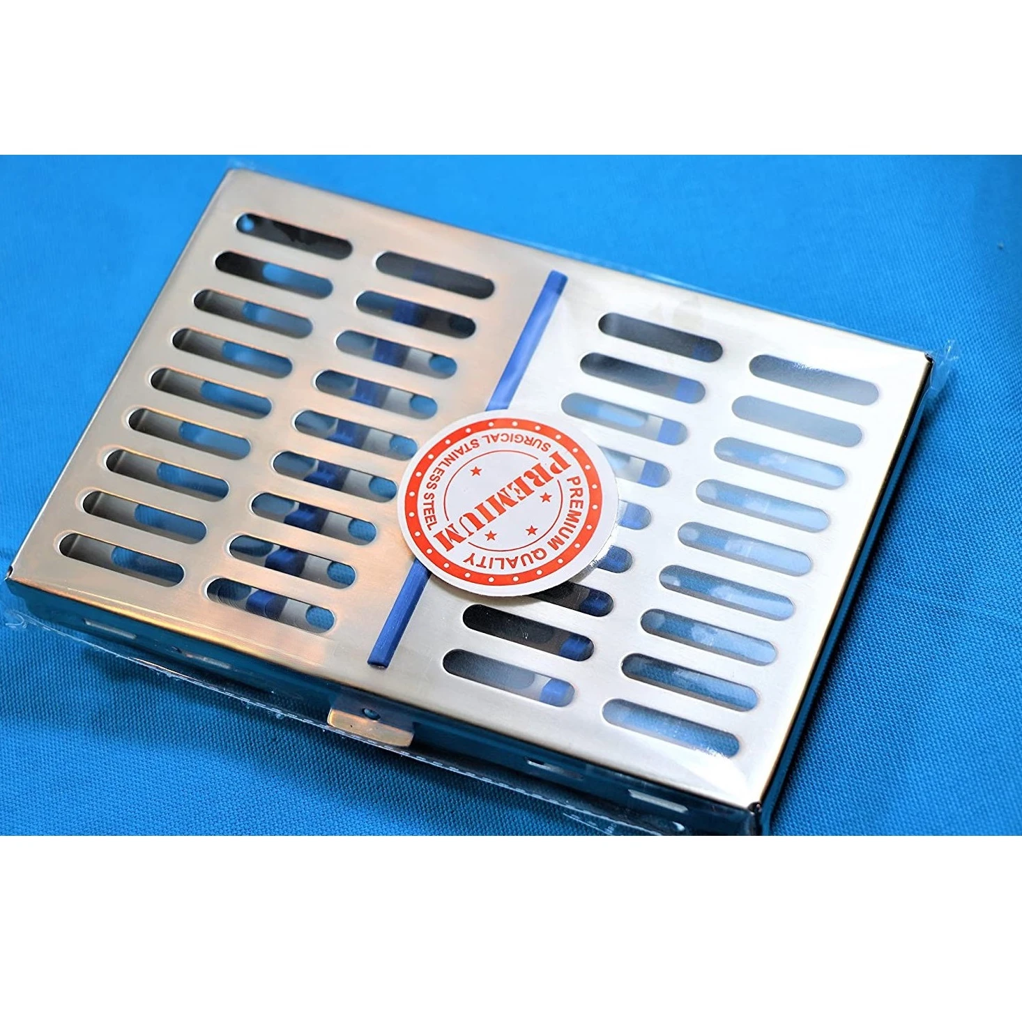 German Steel Dental Autoclave Sterilization Cassette Rack Box Tray for 10 Instruments