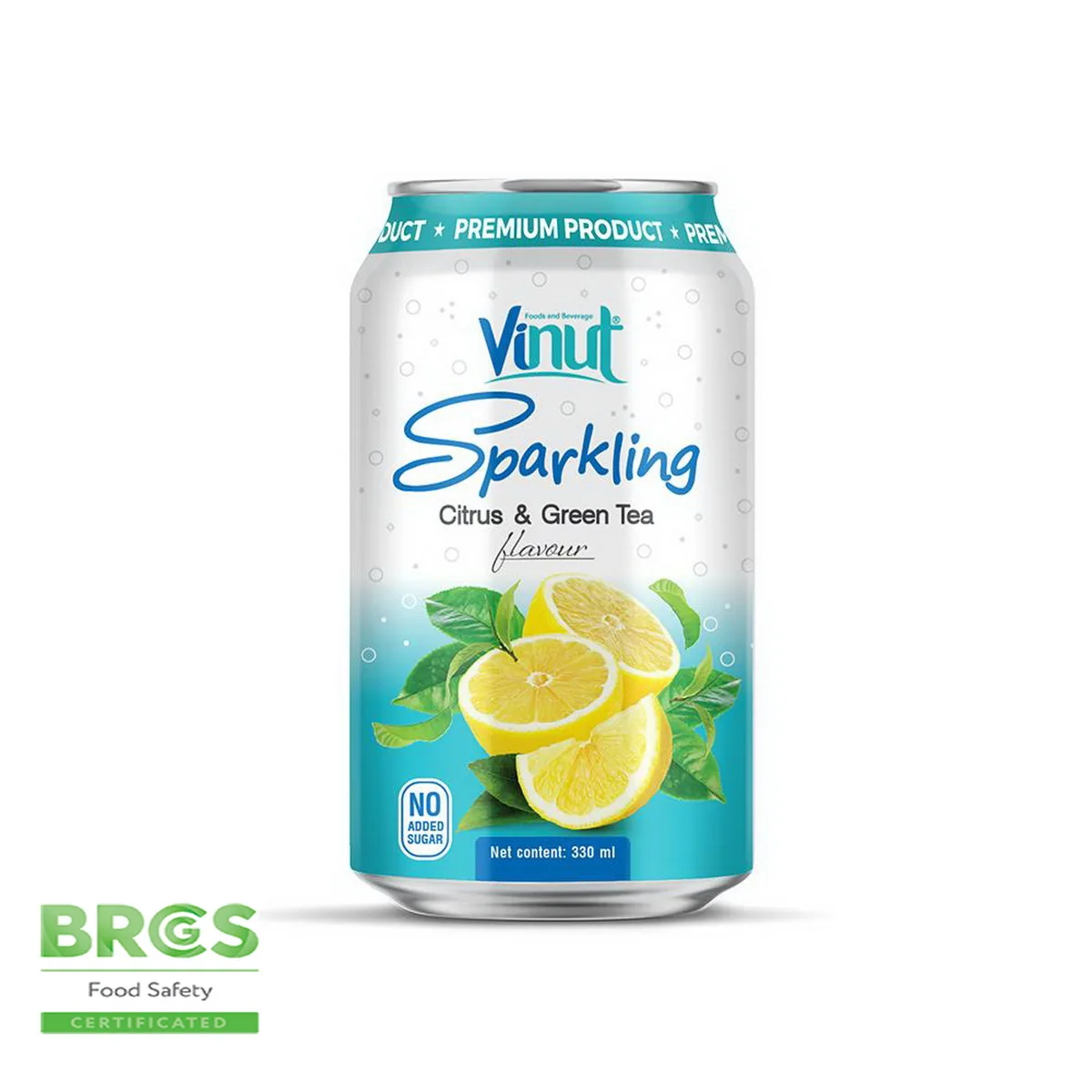 330ml VINUT Sparkling Citrus Green tea No Added Sugar