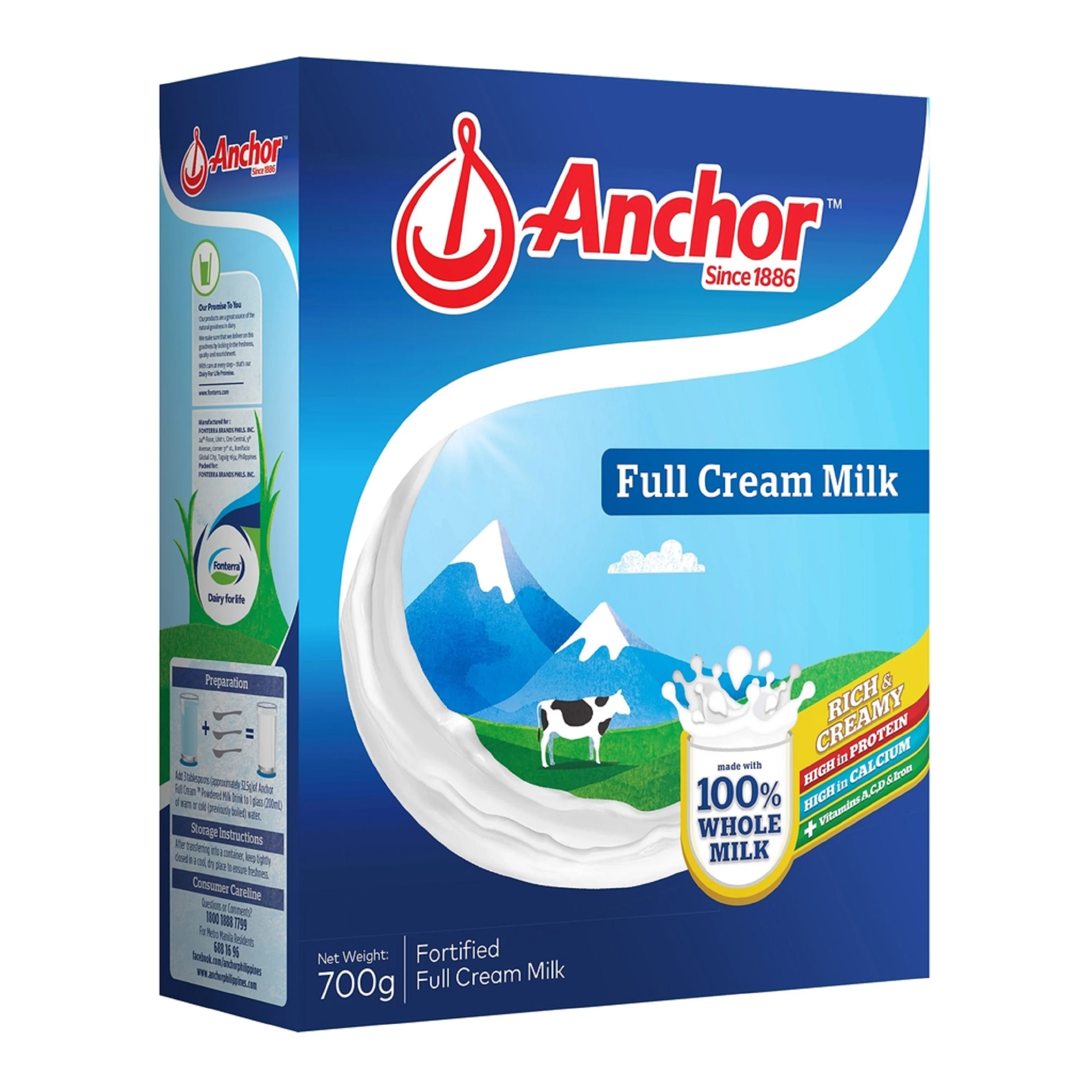 Anchor Fortified Full Cream Milk Powder Plain 700G