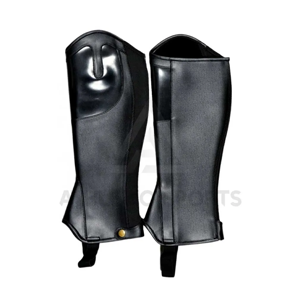 Half Chaps Design For Performance And Fashion Premium Black PU Leather Horse Riding  Chaps