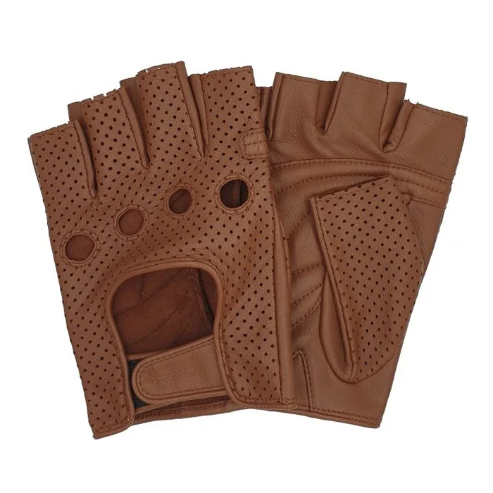 Men Sports Pads Safety palm Weight Lifting Glove Fingerless Breathable Leather Fitness Gloves from Pakistan