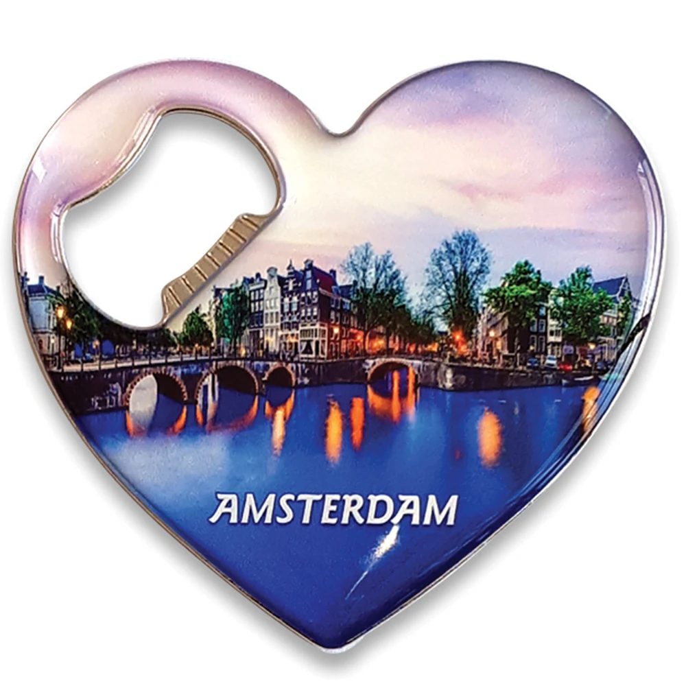 Metal Magnetic Opener Heart Shape With Epoxy