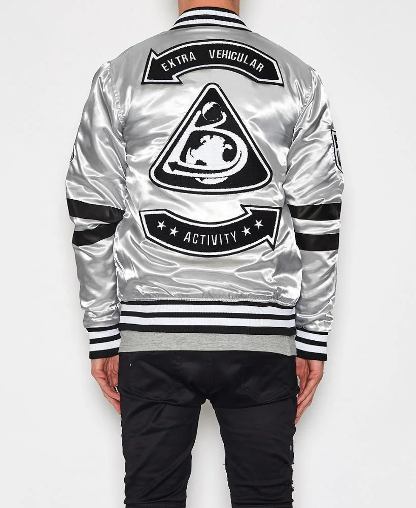 Chenille Embroidery Varsity Jackets / Custom Embroidery patch Baseball Jackets /  satin Bomber Jackets